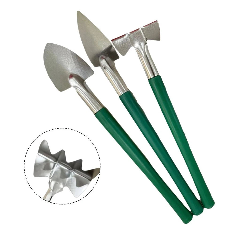 3-Piece Stainless Steel Gardening Tools Kit (Rake, Trowel, Shovel)