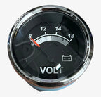 Volt Meter Gauge for Veethree 780814-PDFB (Black Face, Chrome Bezel)