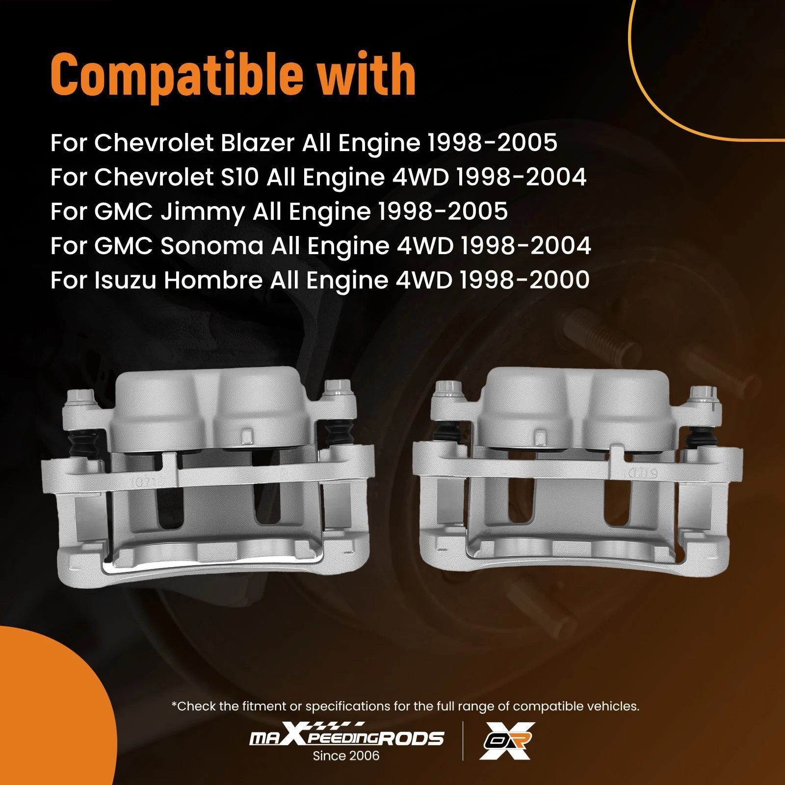 Front Brake Caliper Set for Chevrolet S10/GMC Sonoma (1998-2004)