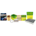 Mann Cabin Oil & Air Filter Set with 6 Bosch Double Platinum Spark Plugs for BMW