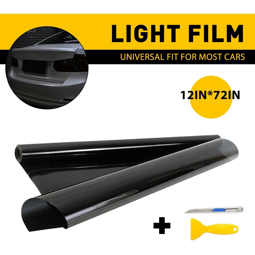 Light Black Tint Vinyl Film Wrap for Headlight Backup Tail Light (Universal)