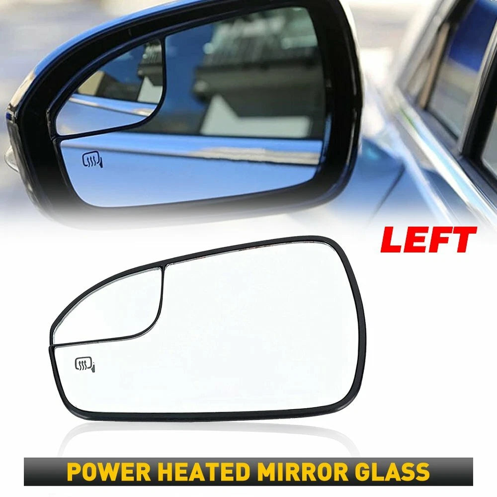 Left Driver Side View Power Mirror Glass for Ford Fusion (2013–2020)