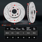 Front Drilled Brake Rotors & Ceramic Brake Pads for Hyundai Veloster (2012–2016)