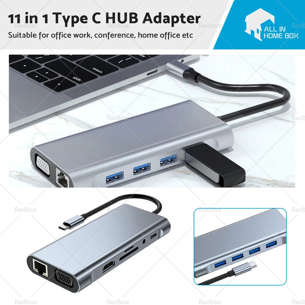 USB-C HDMI USB 3.0 Hub Adapter for MacBook Pro iPad Pro (2016–2023)