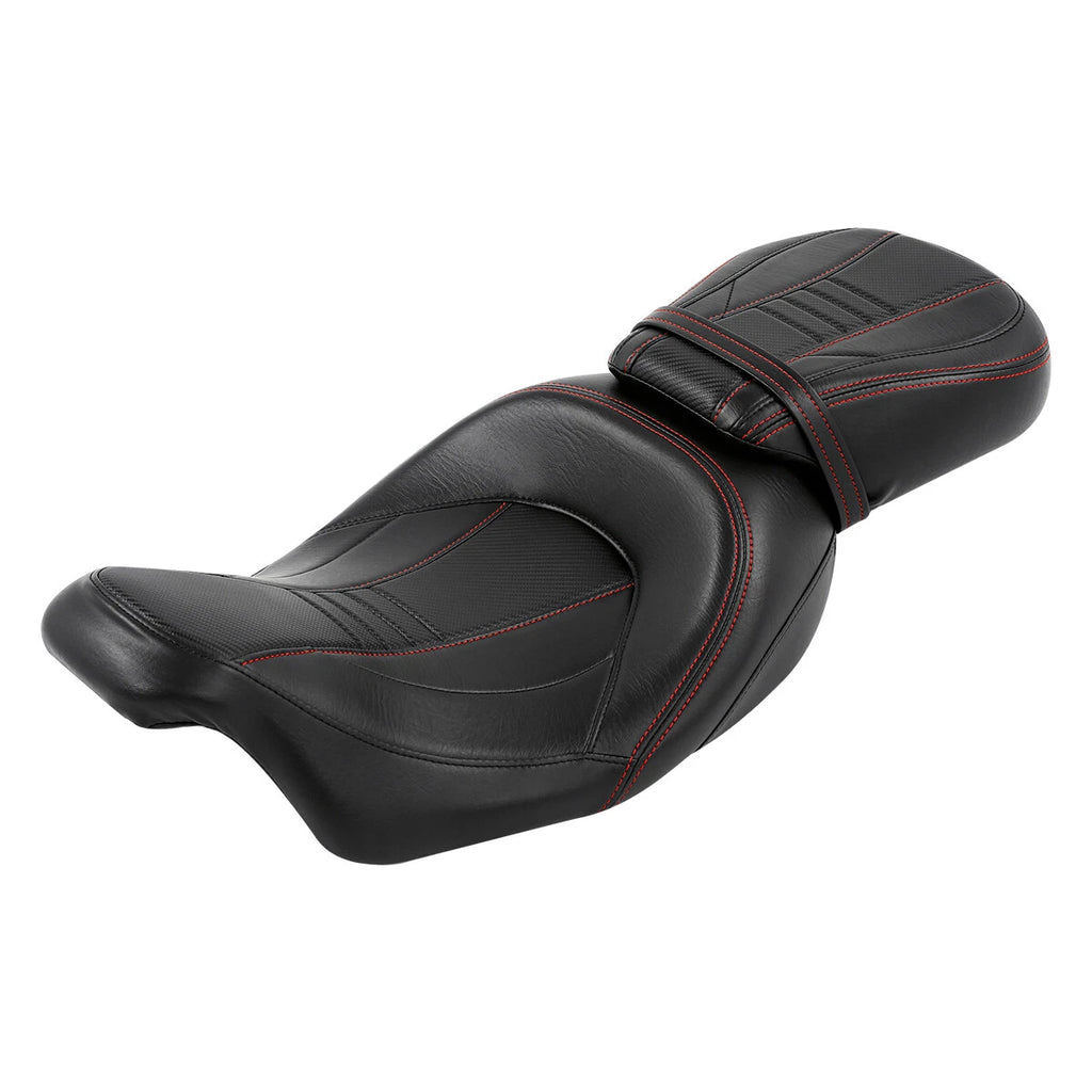 Black Driver Passenger Seat for Harley Electra Street Road Glide (2009–2023)