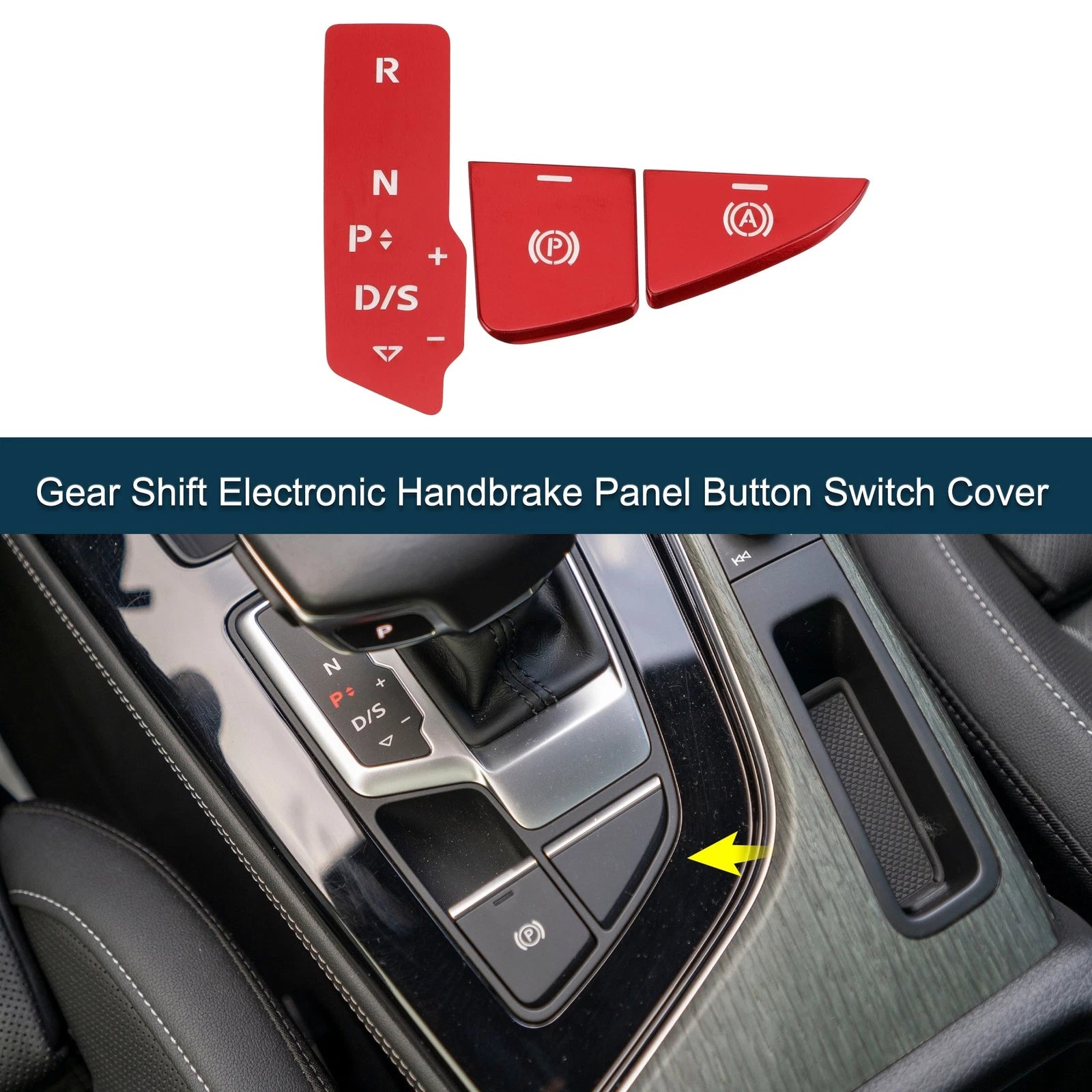 Set of 1 Gear Shift Handbrake Panel Button Switch Cover for Audi A5 A4L (2020–2024) Red