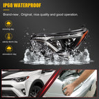 Left Side Headlight Assembly for Toyota RAV4 (2016–2018) Black Projector