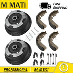 2X Front Brake Drums & Brake Shoes Kit for Kawasaki Mule 600 KAF400 (2005–2016)