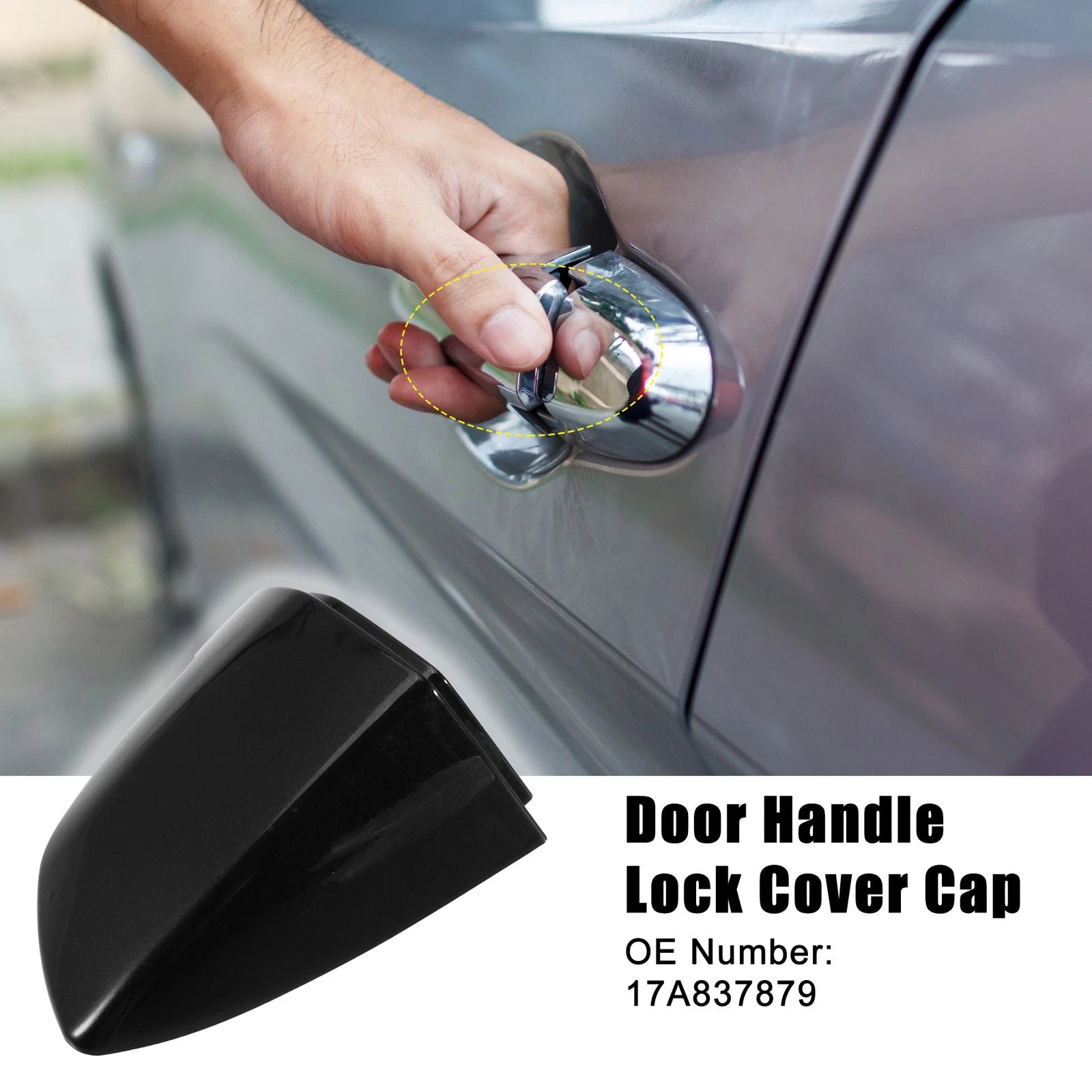 Front Left Door Handle Cover for Volkswagen Jetta (2011–2018) - Black