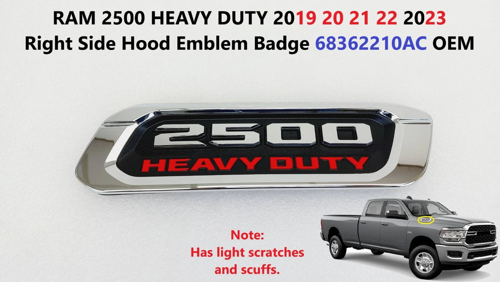 Right Side Hood Emblem Badge for RAM 2500 Heavy Duty (2019–2023) 68362210AC