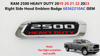Right Side Hood Emblem Badge for RAM 2500 Heavy Duty (2019–2023) 68362210AC