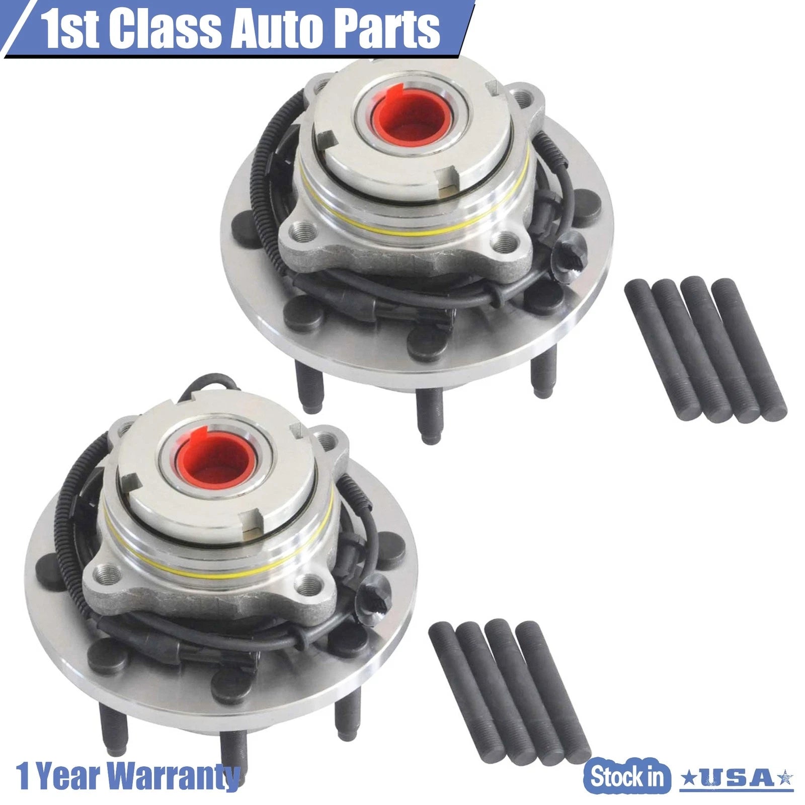 2X Front Wheel Hub Bearings for Ford Excursion F-250 Super Duty (2003–2004)