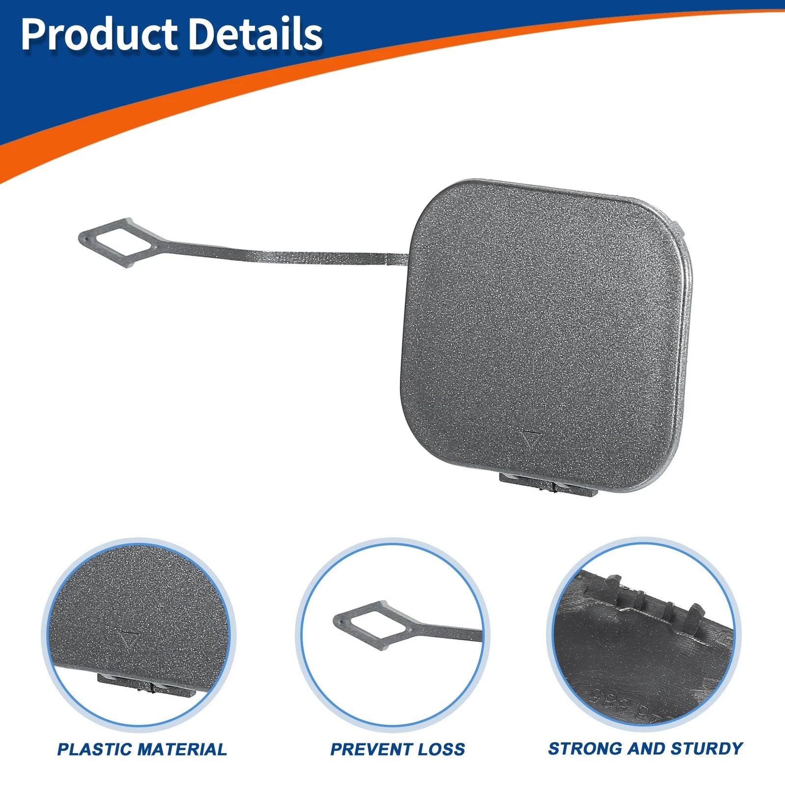 Rear Car Bumper Tow Hook Cover for Mercedes-Benz B-Class (2012–2019) No.A2468851022 Gray