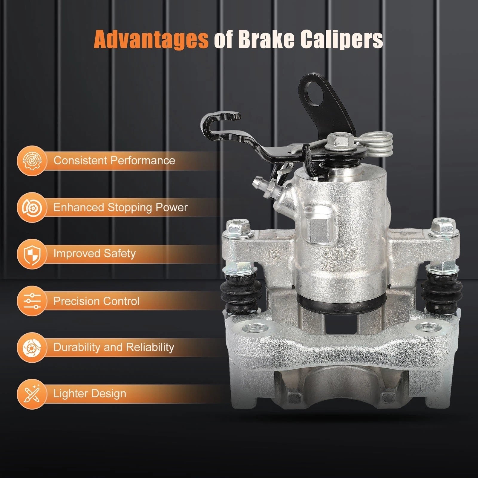 Rear Pair Brake Calipers w/ Bracket for Volkswagen Jetta (2014–2018)