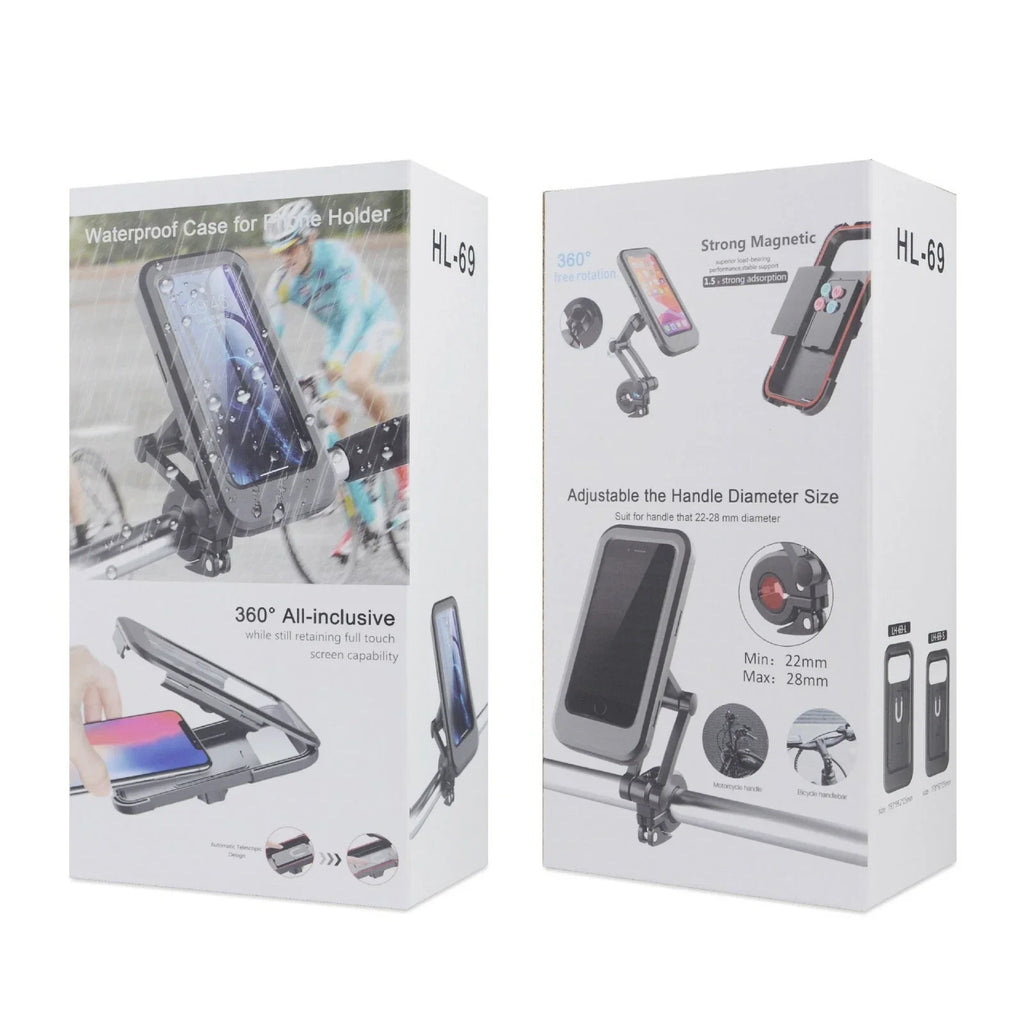 Waterproof Bicycle Phone Holder for Bike Motorcycle Handlebar Mount