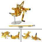 CNC Aluminum Rearsets Footpegs Gold for Kawasaki ZX-10R (2011–2015) ZXT00J