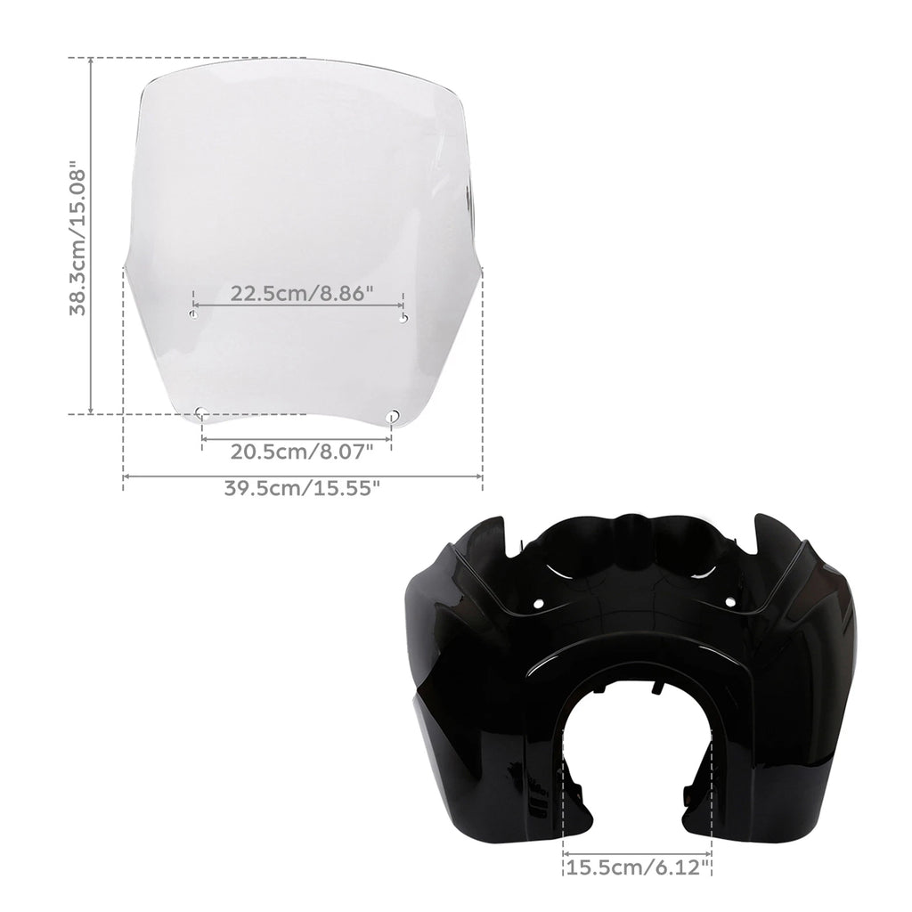 Front Fairing with 15" Clear Windshield for Harley Dyna Wide Glide (2006–2017)