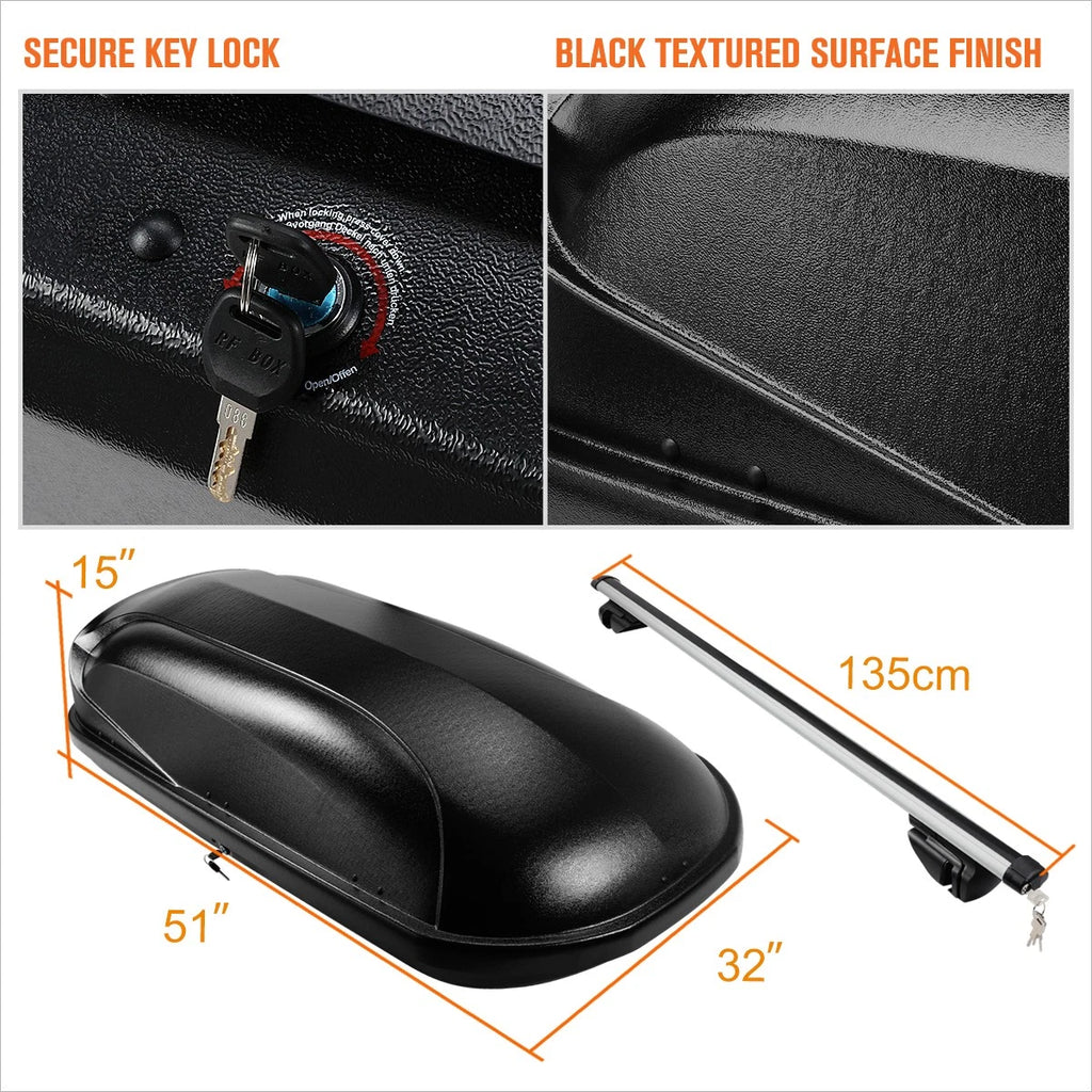Adjustable Aluminum Cross Bar Roof Rack for Universal Fit (135cm)