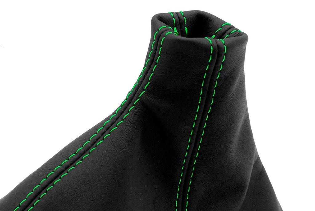Leather Manual Shift Boot Cover for Ford Mustang (1987–1993) Green Stitch