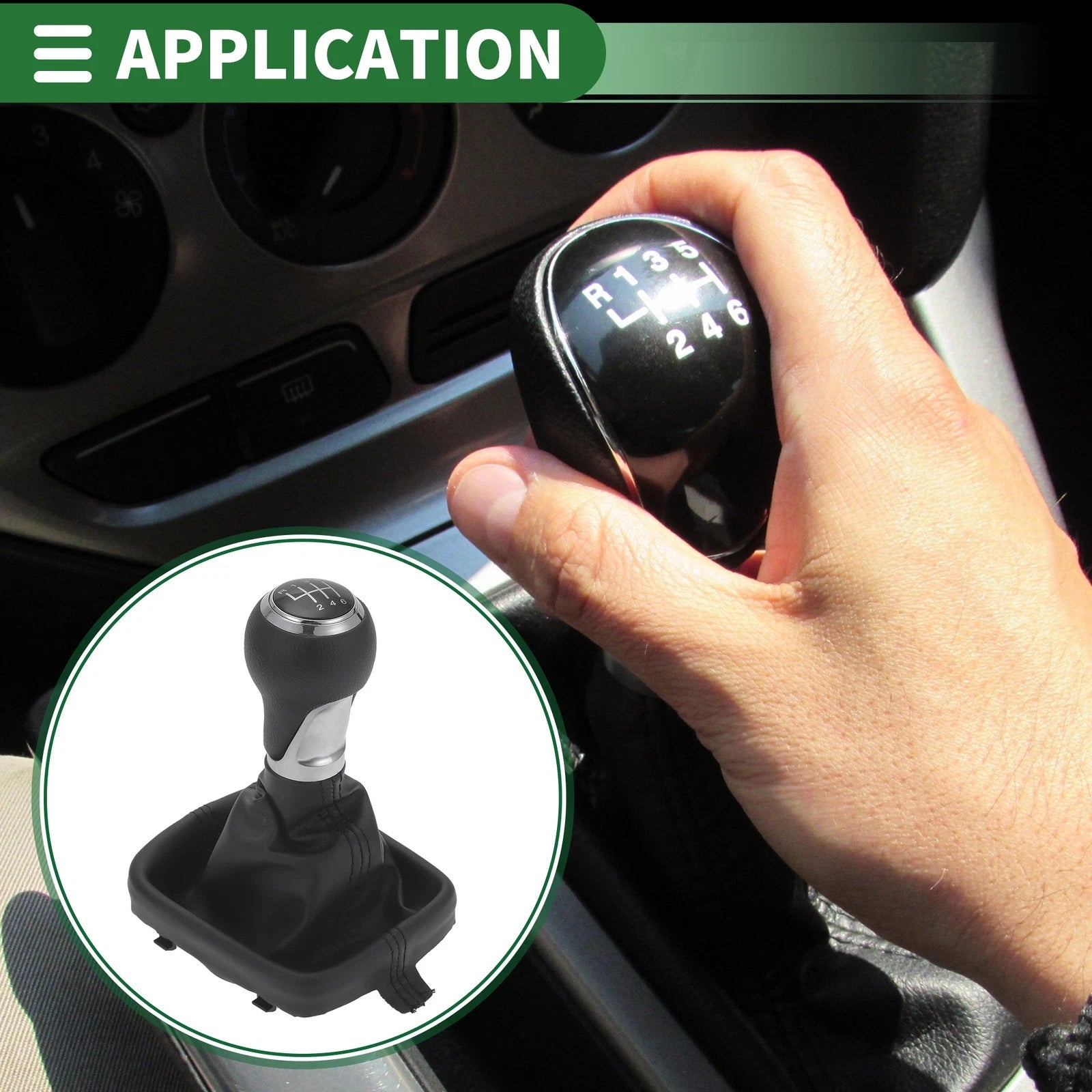 6 Speed Gear Shift Knob with Cover for Audi A3 8P (2003–2013) Chrome Black