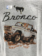 Ford Bronco T-Shirt Gray 1966–1977 Emblem Script for 1st Generation