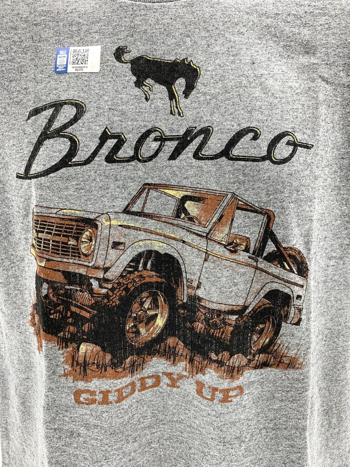 Ford Bronco T-Shirt Gray 1966–1977 Emblem Script for 1st Generation