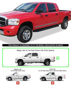 Running Boards for Dodge Ram 1500 2500 3500 Mega Cab (2006-2008)