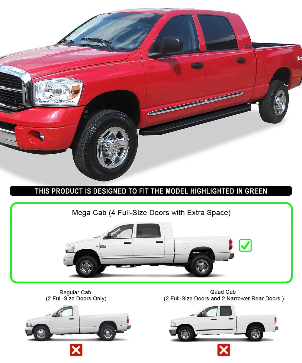 Running Boards for Dodge Ram 1500 2500 3500 Mega Cab (2006-2008)