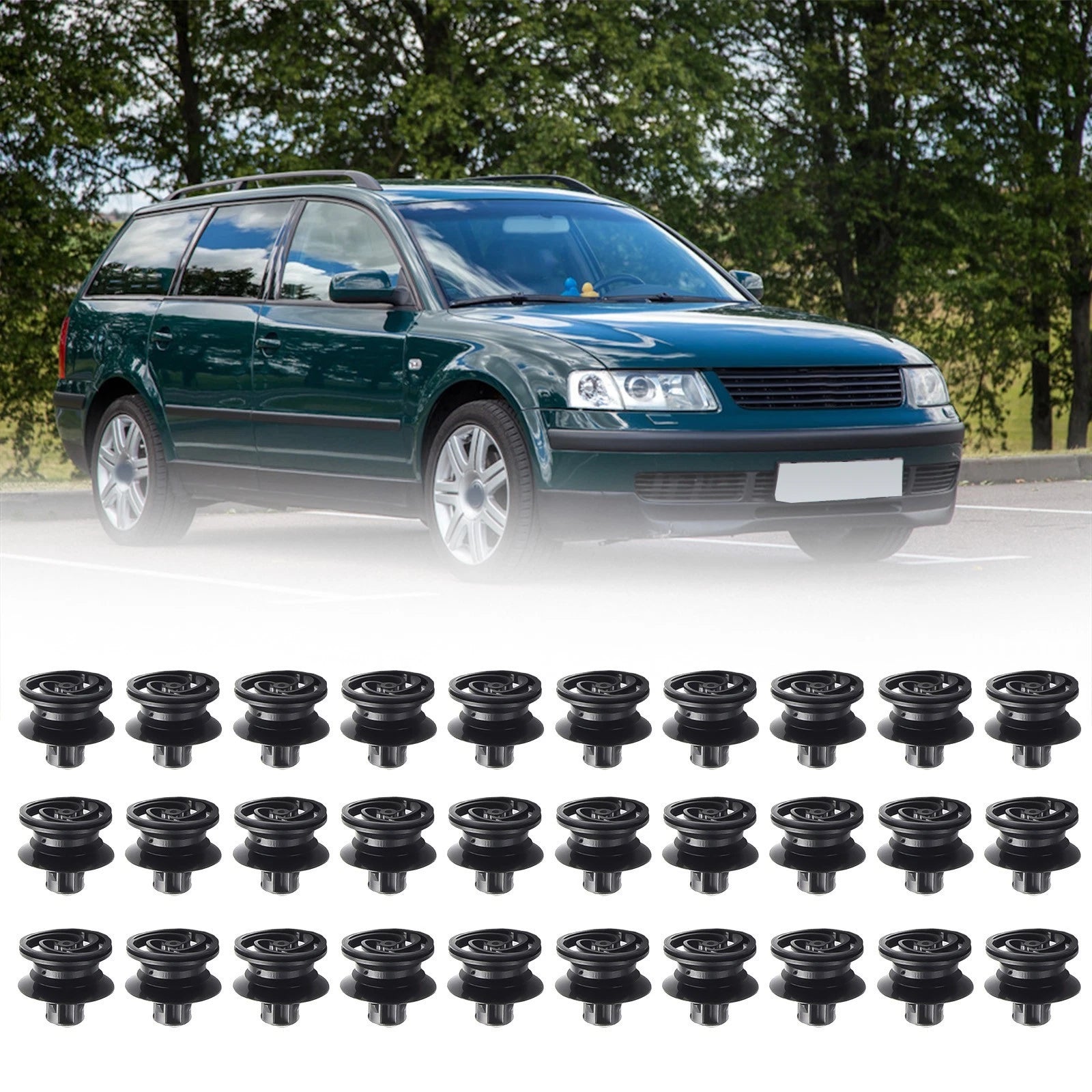 30pcs Flexible Fit Door Panel Clips Retainer Rivets for VW Golf, Passat B5