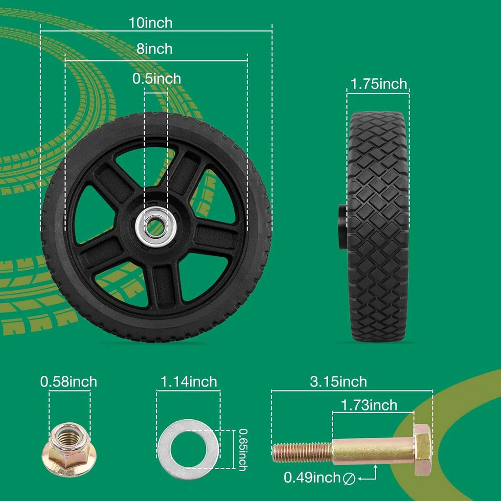 2X 10" Plastic Wheels for Craftsman Mower