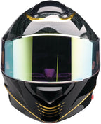 Zir Solaris Notorious Blk & Gold FF Motorcycle Helmet Dual Visor 2XL