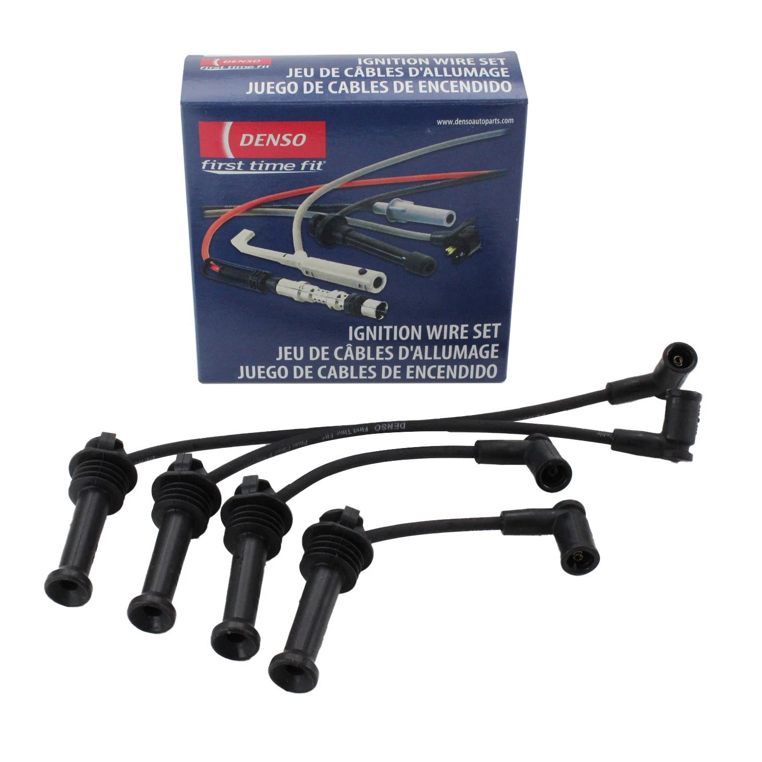 Set of 4 Ignition Spark Plug Wires for Ford Fiesta 1.6L L4 (2011–2015) Denso 671-4313