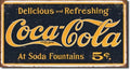 Vintage Tin Metal Sign for Coca Cola Soda (Antique, Weathered)