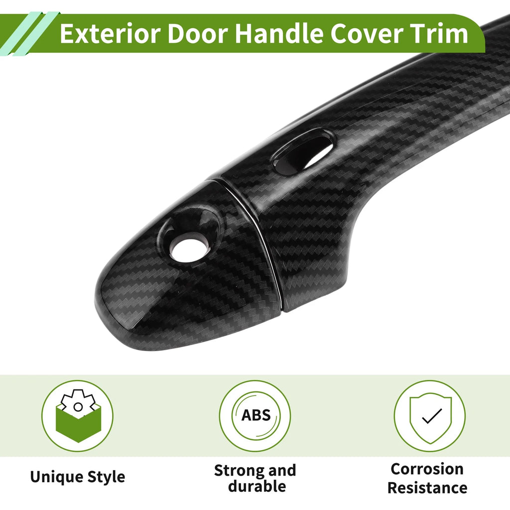 Set of 1 Exterior Door Handle Cover Trim for Toyota Hilux (2015–2023) - Carbon Fiber Black
