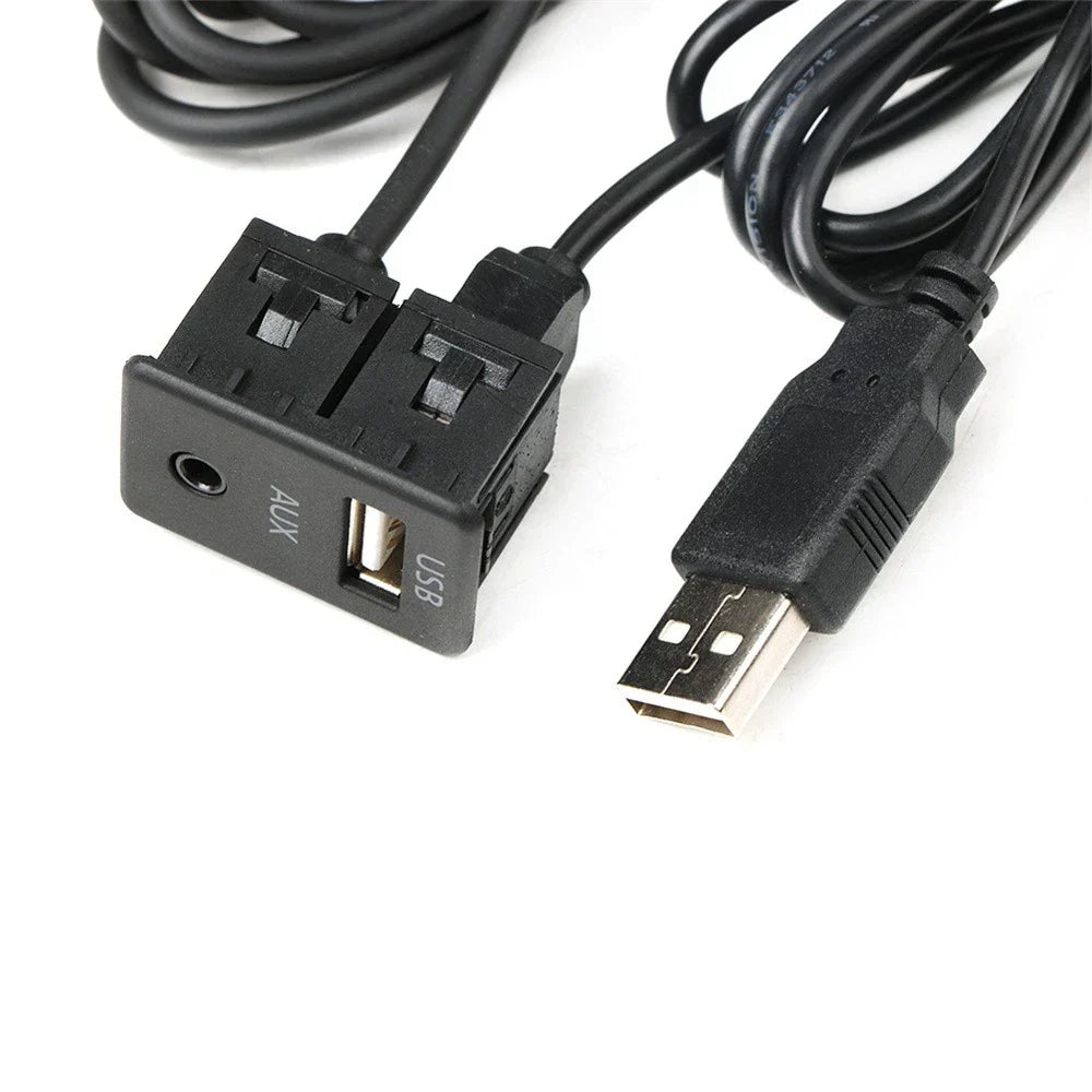 150cm USB Extension Cable Adapter for Car Dash Mount AUX Panel