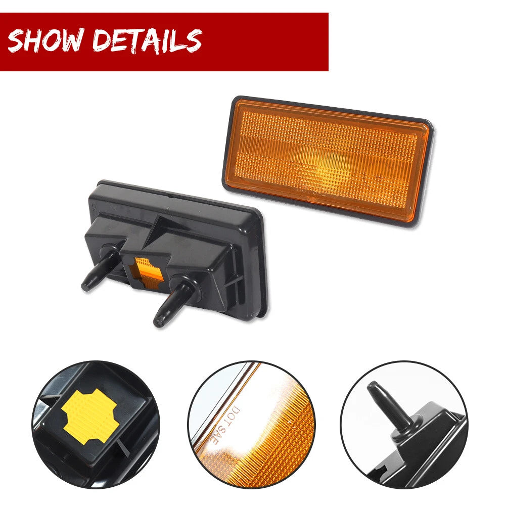 Set of 2 Front Side Marker Lights for Chevy Corvette C3 (1974–1979) Amber