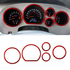 5x Red Carbon Fiber Speedometer Cover Trim for Toyota Tundra (2007-2013)