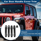 Car Door Handle Cover Trim for Toyota Corolla Sedan (2003–2010) | Carbon Fiber Black