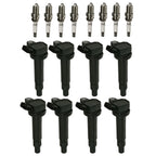 Set of 8 Ignition Coils & Spark Plugs for Toyota Tundra Sequoia (2000–2006)