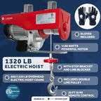 Electric Hoist Pulley System for Universal Use (1320 lb Capacity)