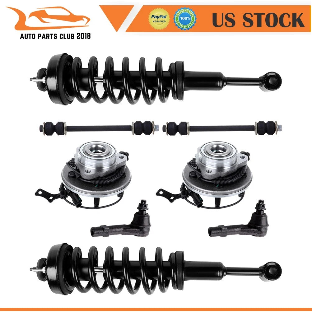 Front Struts Assembly Wheel Hub Tie Rods Sway Bars for Mercury Mountaineer (2006–2010)