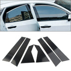 Set of 6 Door Trim Cover Kit Black Pillar Posts for Honda Civic (2016–2020)