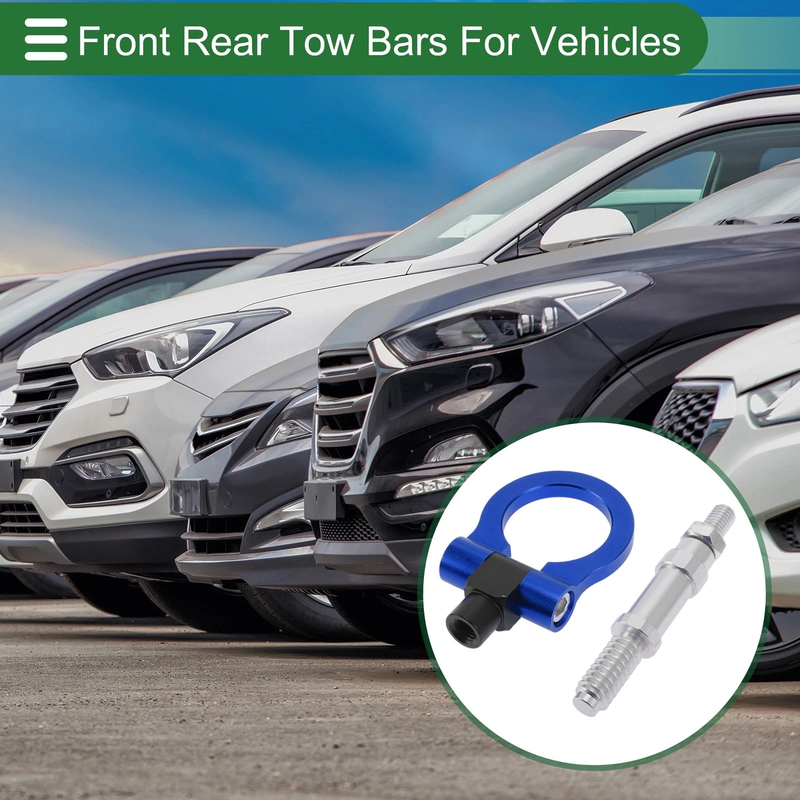 Tow Hook Set for Volkswagen MK7 (2014–2022) 11mm Aluminum Alloy Blue