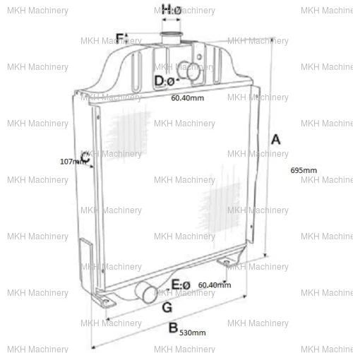 Radiator for Claas Renault Ares 540 546 550 556 610 616 620 626 630 636 (2000–2023)