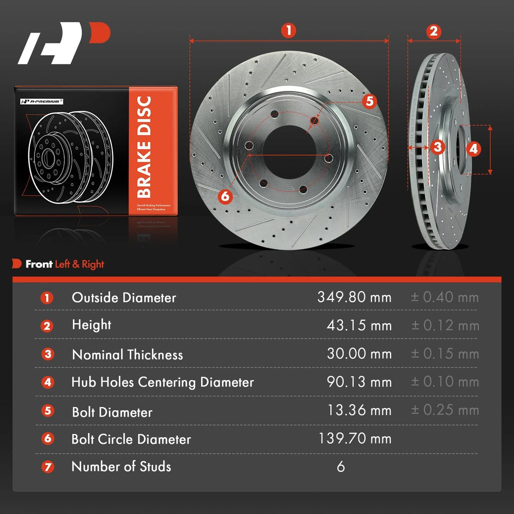 Front Drilled Brake Rotors for Nissan Armada (2007-2014)