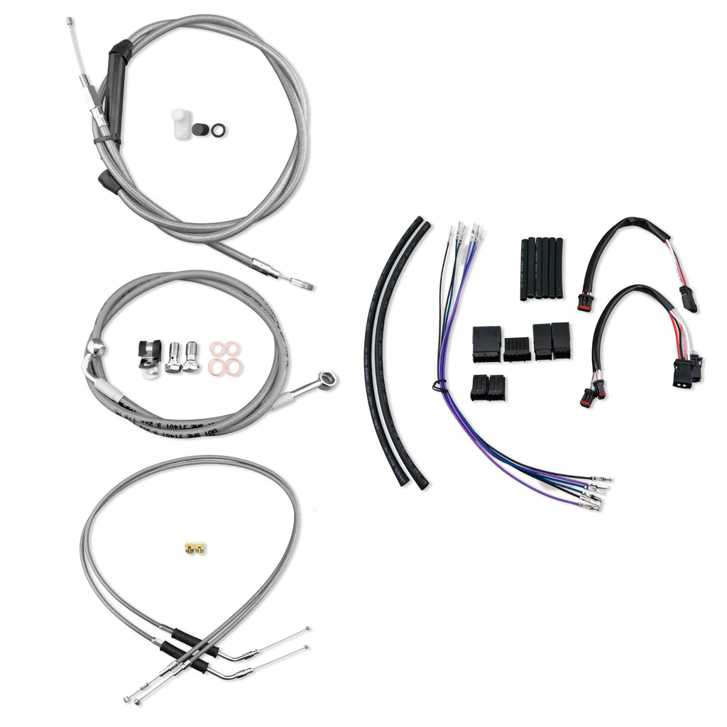 16" Chrome Brake Line Kit for Harley Softail (2011–2015) No ABS
