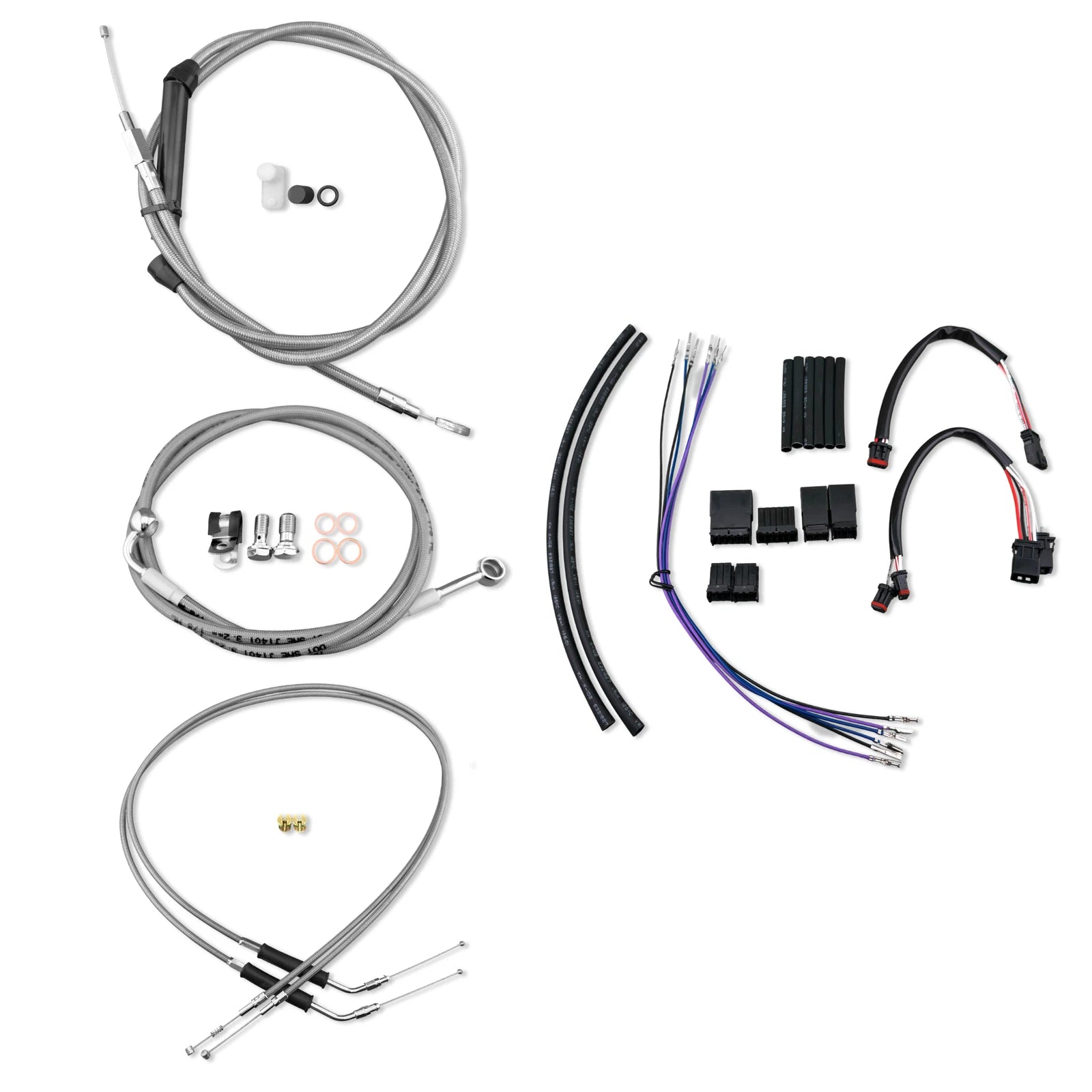 16" Chrome Brake Line Kit for Harley Softail (2011–2015) No ABS