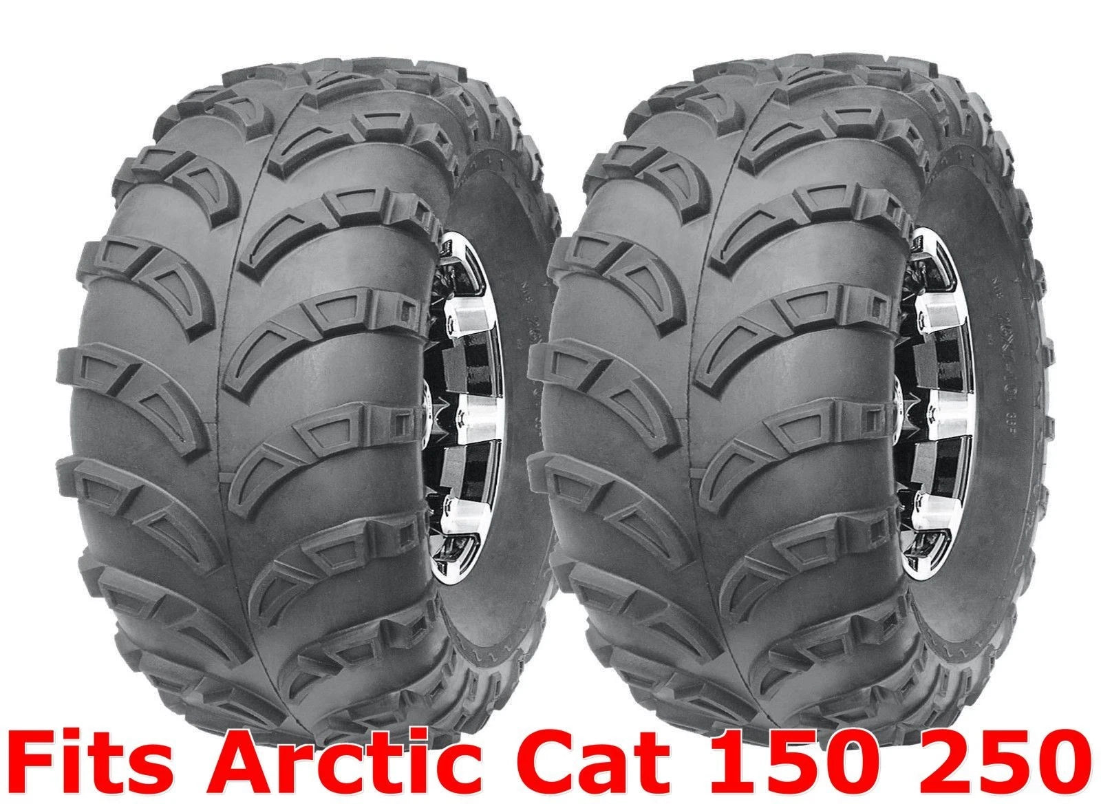 Set of 2 Rear Tires 22x10-10 for Arctic Cat 150 250 Sport ATV (Mud, 6PR)