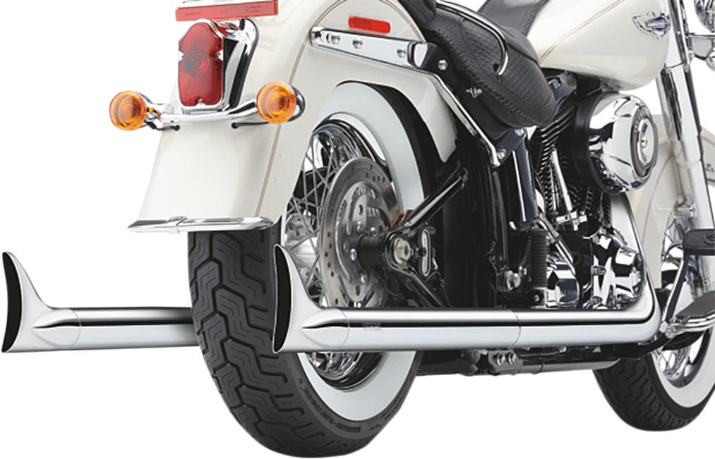 Cobra True Dual Fishtail Exhaust for Harley Softail (1997–2006) Chrome