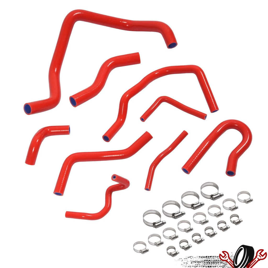 Red Silicone Radiator Heater Hose Kit for Honda Civic (1992–2000)
